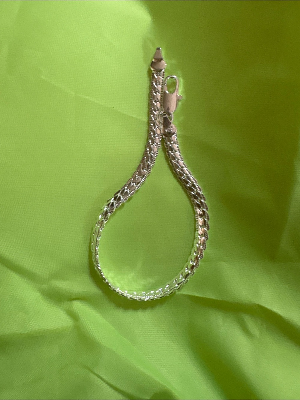 Vintage silver Cuban link Bracelet 7.5 inch